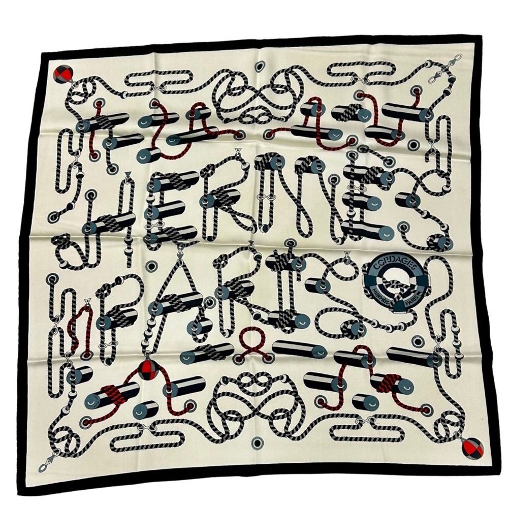 Hermès Paris “Cordages” Silk Scarf by Pierre Marie – 25x25